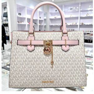 Michael kors deals hamilton satchel pink
